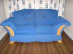 Blue two seater sofas. Two blue two-seater sofas for....