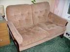 Settee 2 seater. Biscuit coloured,  soft corded cushions....